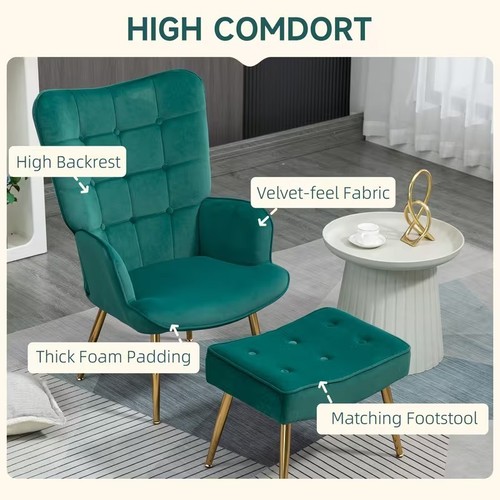 Velvet accent armchair - velvet,