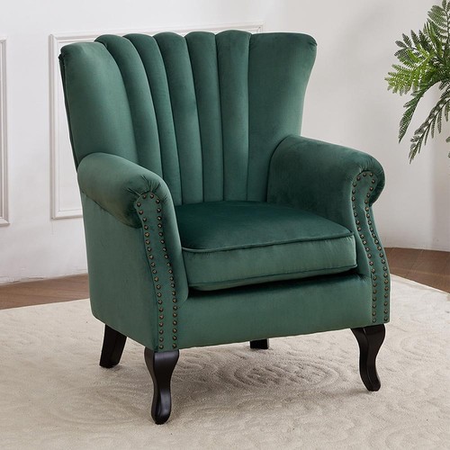 Green velvet upholstered - green,
