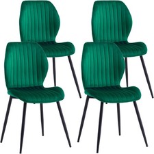 4X Modern Velvet Dining Chairs