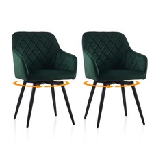 2 Swivel Velvet Dining Chairs
