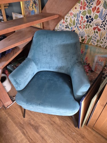 Teal velvet occasional chair - velvet,