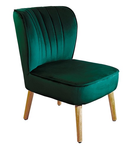 Green velvet accent - green, chair