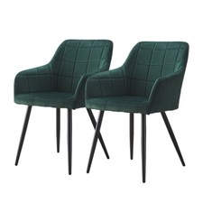 2X Dining Chairs Velvet Padded