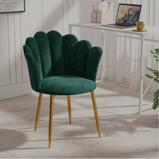 Velvet Armchair with Gold Legs