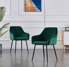 1/2X Dining Chairs Set Velvet