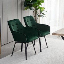2x Swivel Dining Chair Green