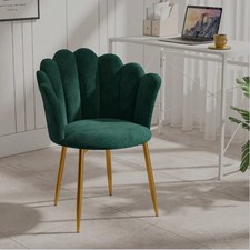Velvet Armchair with Gold Legs